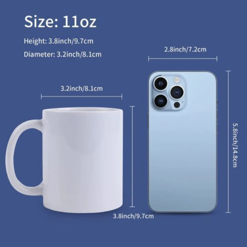 HTVRONT Sublimation Mugs Blank , Cups 11oz Sublimation Ceramic Blank Coffee Mugs,White Cups, Sulimation Blanks for Coffee, Tea,