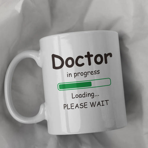 1pc 11oz/330ml Funny Doctor In Progress Loading Mug - Ceramic Coffee Cup with Humorous PhD Graduation Gift Design, Insulated Reu