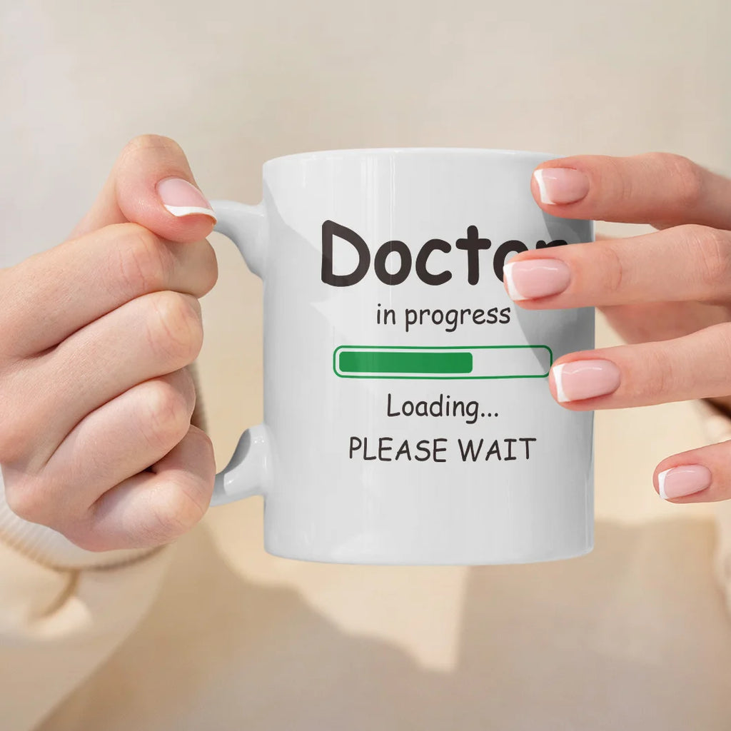 1pc 11oz/330ml Funny Doctor In Progress Loading Mug - Ceramic Coffee Cup with Humorous PhD Graduation Gift Design, Insulated Reu