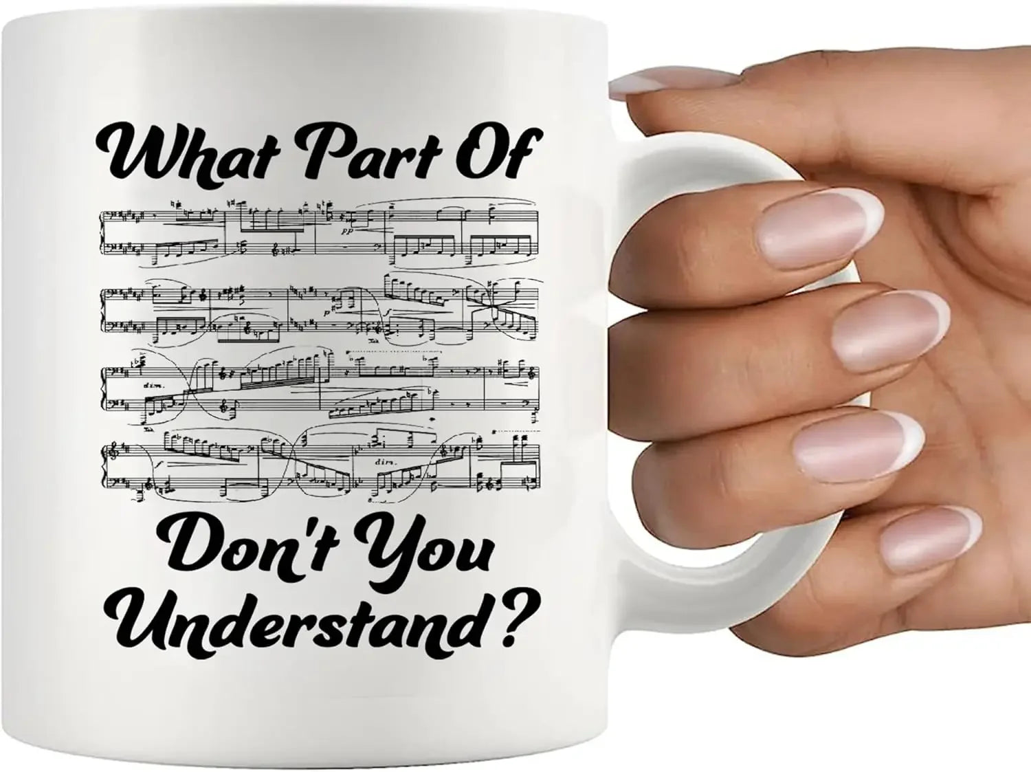 What You Don't Know Music Teacher Holiday Gift Funny Musician Ceramic Cup Sheet Music Coffee Mug (White,)