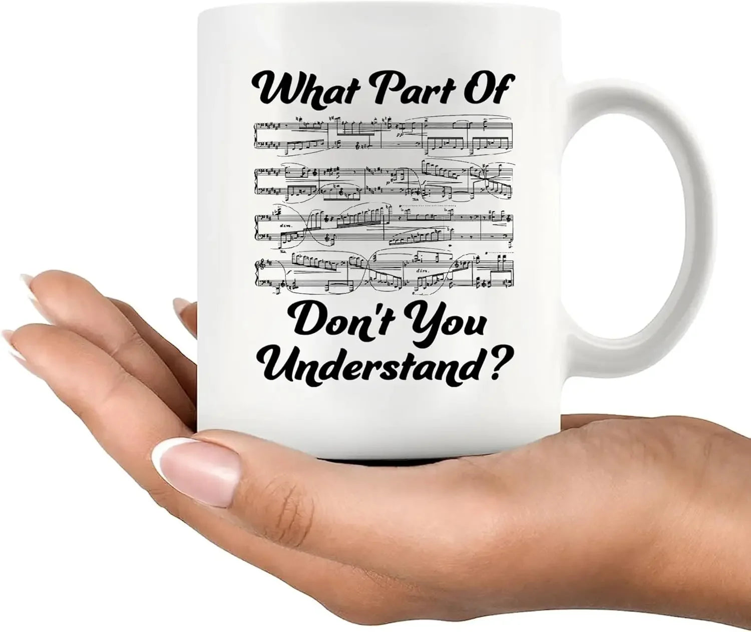 What You Don't Know Music Teacher Holiday Gift Funny Musician Ceramic Cup Sheet Music Coffee Mug (White,)